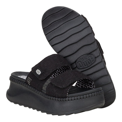 Women Delray Slide Eyelet - Black | HEYDUDE