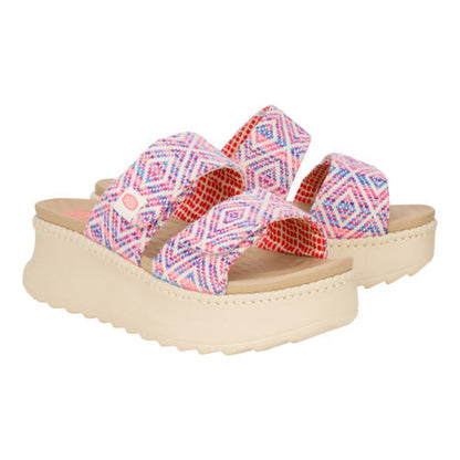 Women Delray Slide Surf Baja - Blue/Pink/Multi | HEYDUDE