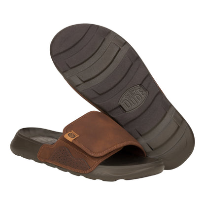 Men South Shore Slide Classic - Downtown Brown/Delicioso Brown | HEYDUDE