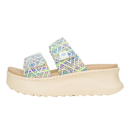 Women Delray Slide Surf Baja - Blue Multi | HEYDUDE