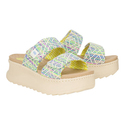 Women Delray Slide Surf Baja - Blue Multi | HEYDUDE