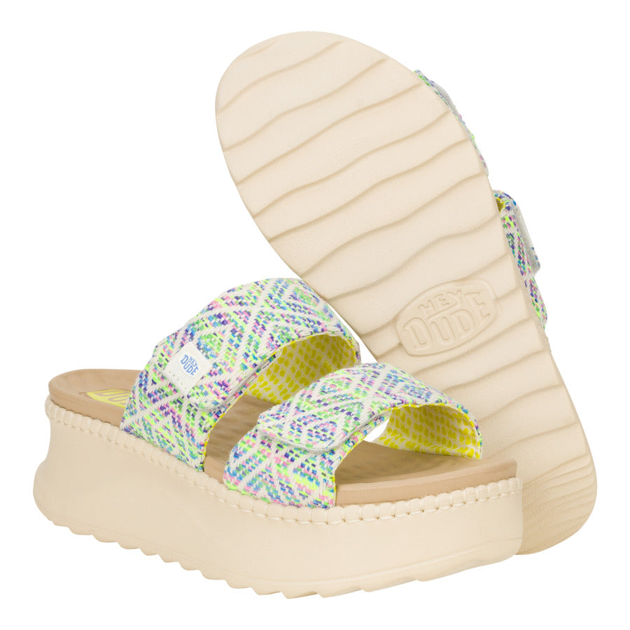 Women Delray Slide Surf Baja - Blue Multi | HEYDUDE