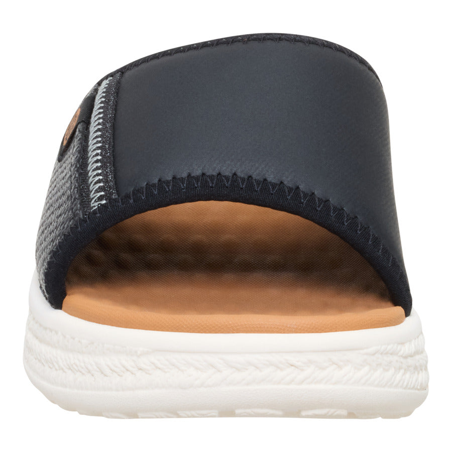 Women Tide Espadrille Slide - Black/Egret | HEYDUDE