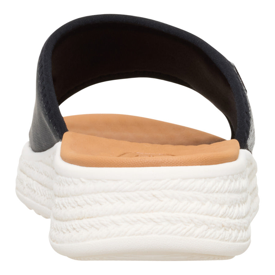 Women Tide Espadrille Slide - Black/Egret | HEYDUDE