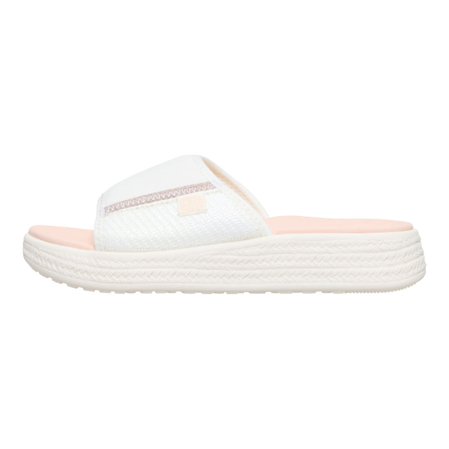 Women Tide Espadrille Slide - Off White/Tan | HEYDUDE