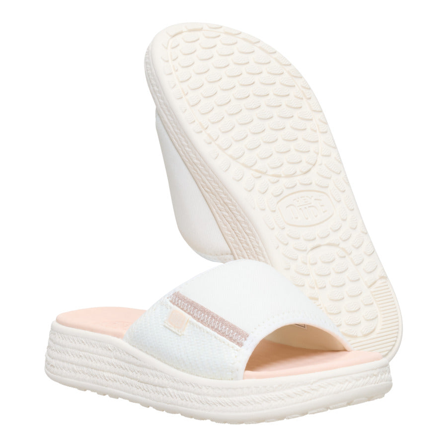 Women Tide Espadrille Slide - Off White/Tan | HEYDUDE