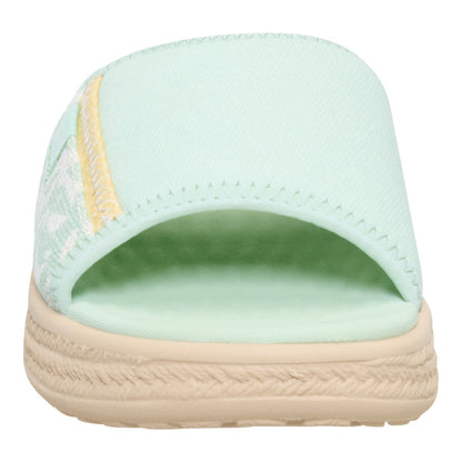 Women Tide Espadrille Slide - Celadon Green/Multi | HEYDUDE