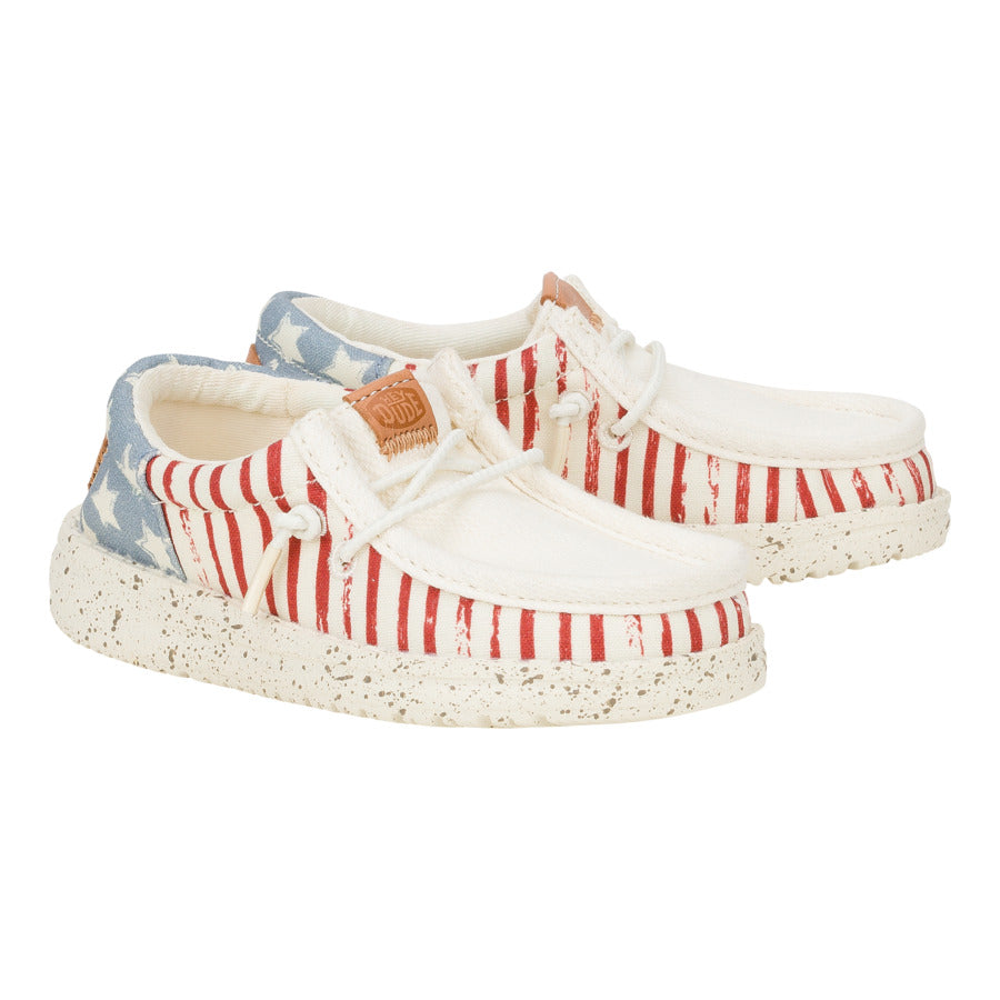 Kids Wally Funk Toddler Americana Stars - American Flag | HEYDUDE