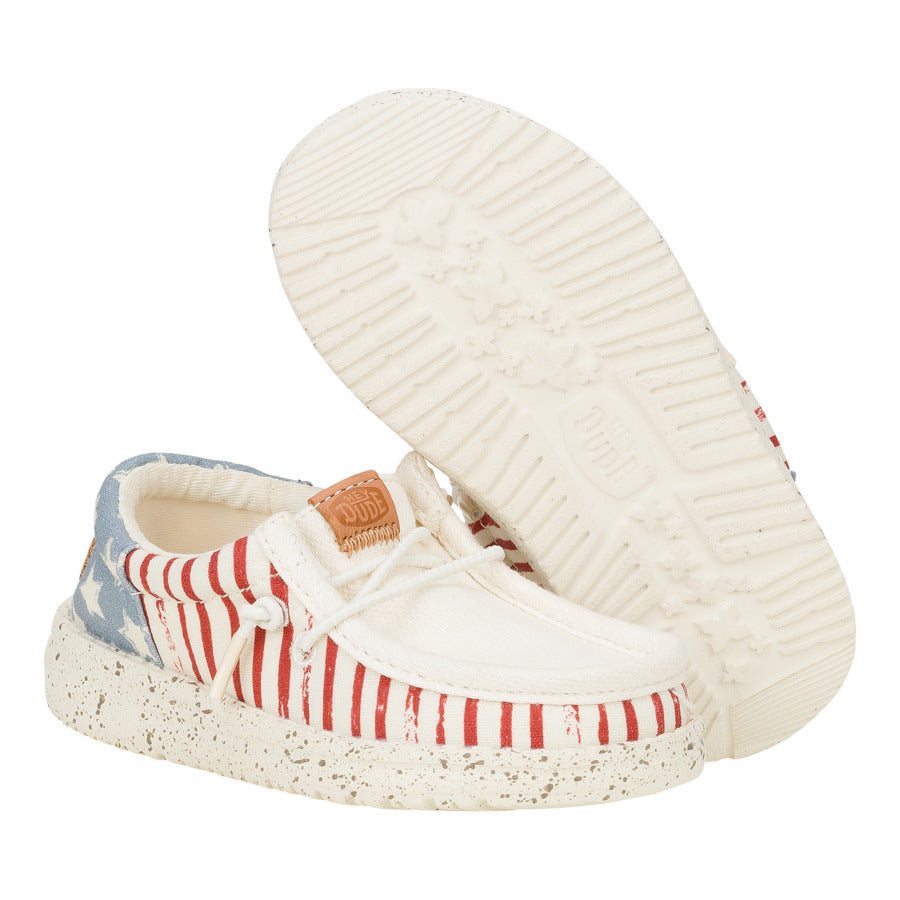 Kids Wally Funk Toddler Americana Stars - American Flag | HEYDUDE