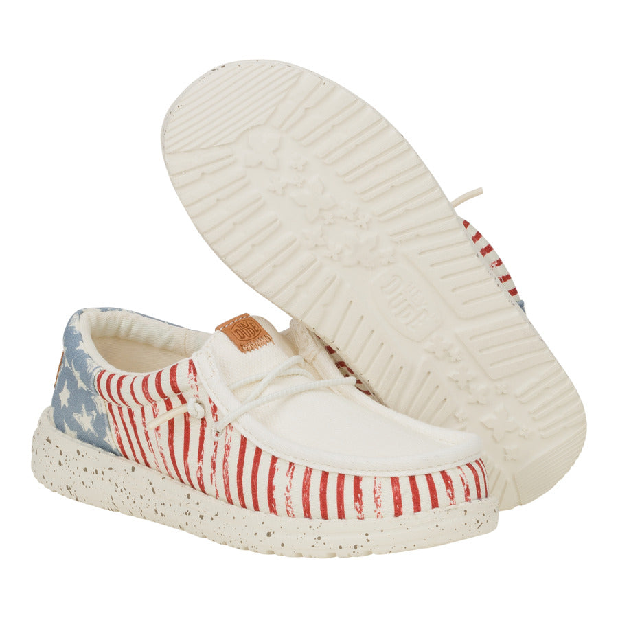 Kids Wally Funk Youth Americana Stars - American Flag | HEYDUDE
